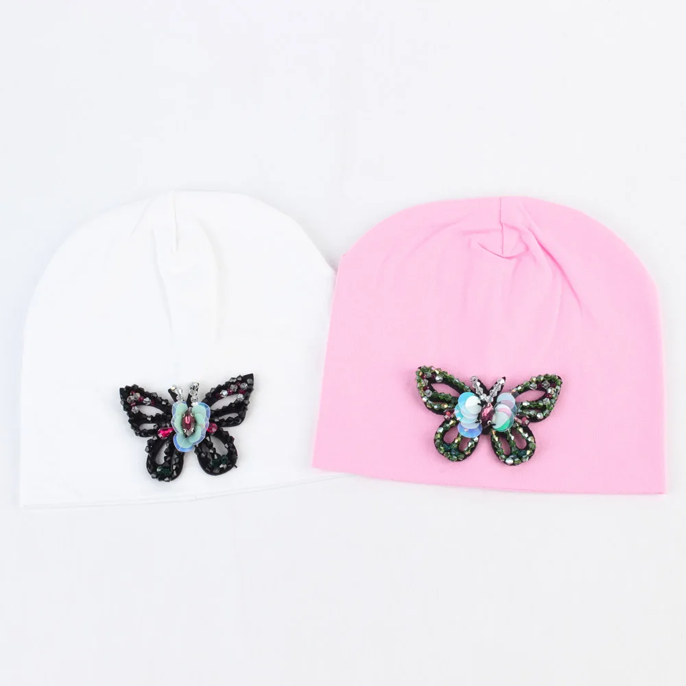 Geebro для девочки на весну хлопковые Beanie шапки модная обувь с бантиками Стразы