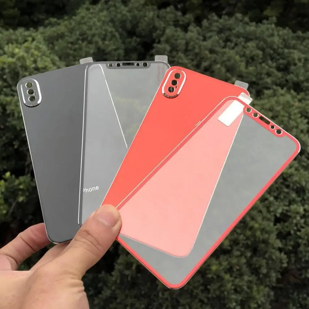 Для iphone XS металлик Китай красный матовый титановый сплав 9H экран Закаленное стекло пленка протектор+ задняя крышка полная защита тела