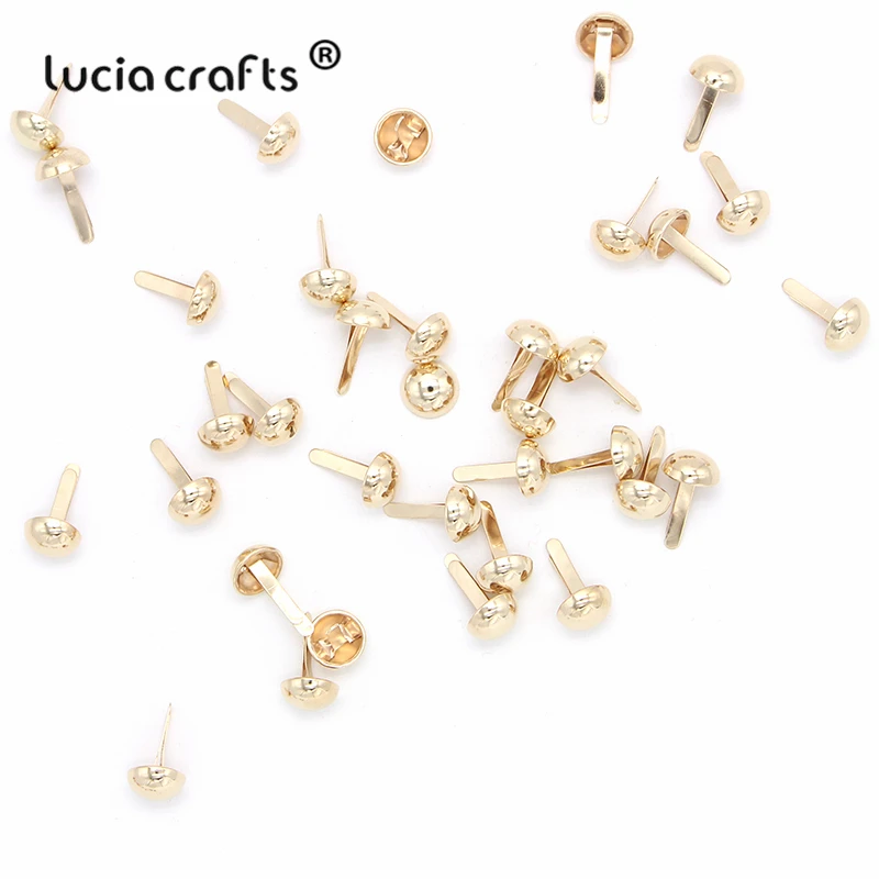 Lucia crafts, 50 шт./лот, 10 мм, розовое золото, Круглый/ковш, для скрапбукинга, украшение, застежка, Brads, сделай сам, металлические принадлежности для рукоделия, G0915