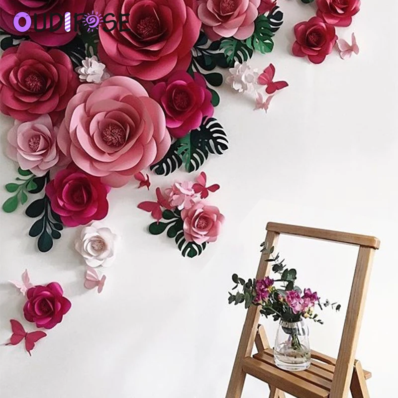OUDIROSE 20 см Искусственный Цветок бумага Роза поддельные цветы сделай сам детский