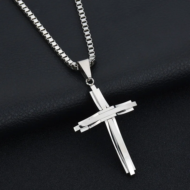 Ожерелье с подвеской в стиле панк рок из нержавеющей стали|cross pendant necklace|pendant