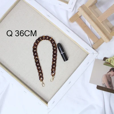 36 см Янтарный акриловый ремешок для сумки для женщин DIY Леопардовый принт Толстая Смола модная сумка с ручкой аксессуары короткая цепочка плечевой ремень - Цвет: Q