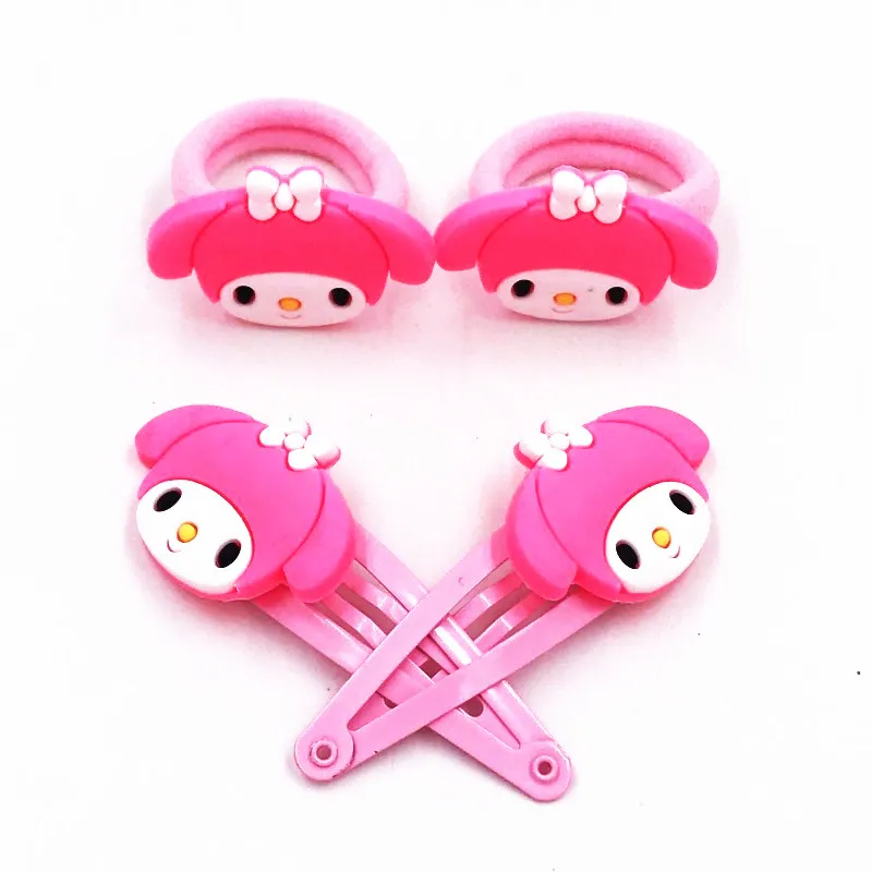 4 шт. Новое поступление My Melody ПВХ эластичные резинки для волос милые зажимы с