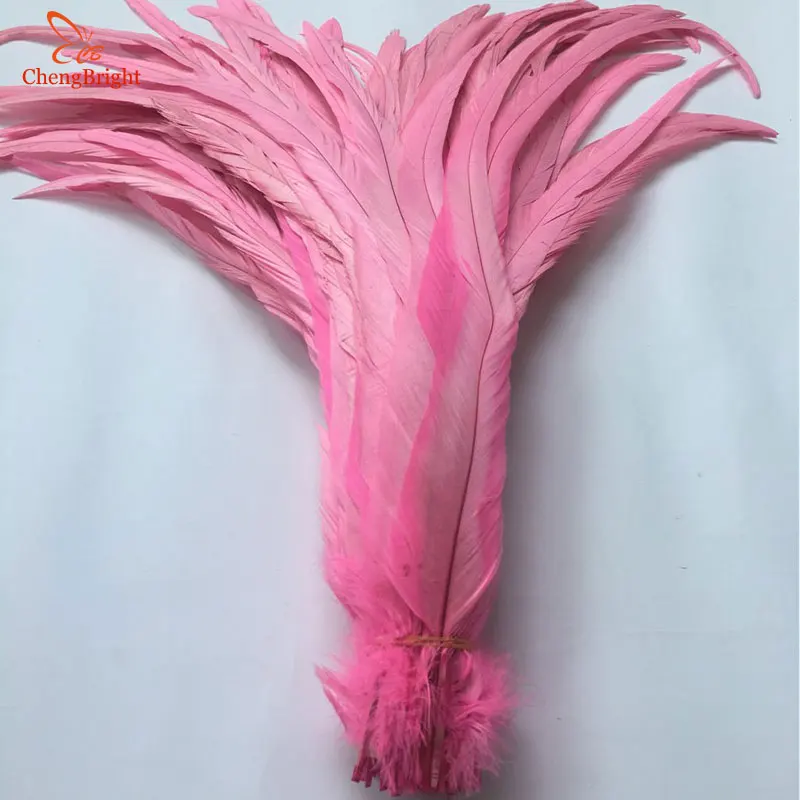 

CHENGBRIGHT Pink 50PCS 35-40CM Natural Rooster Feathers Colorful Cheap Feather For Decoration Crafts Christma Diy Pheasant Plume
