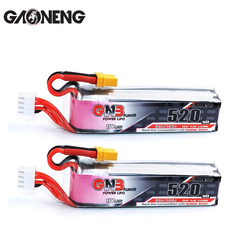 2 шт. аккумуляторная батарея Gaoneng GNB 520 мАч 3S 11 4 в 80C/160C HV с разъемом XT30 для Betafpv Beta85X