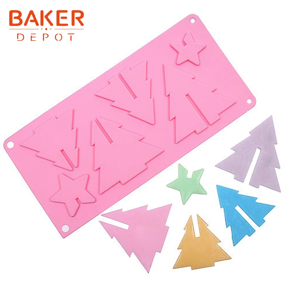 BAKER DEPOT силиконовая шоколадная форма в форме сердца Рождественская елка