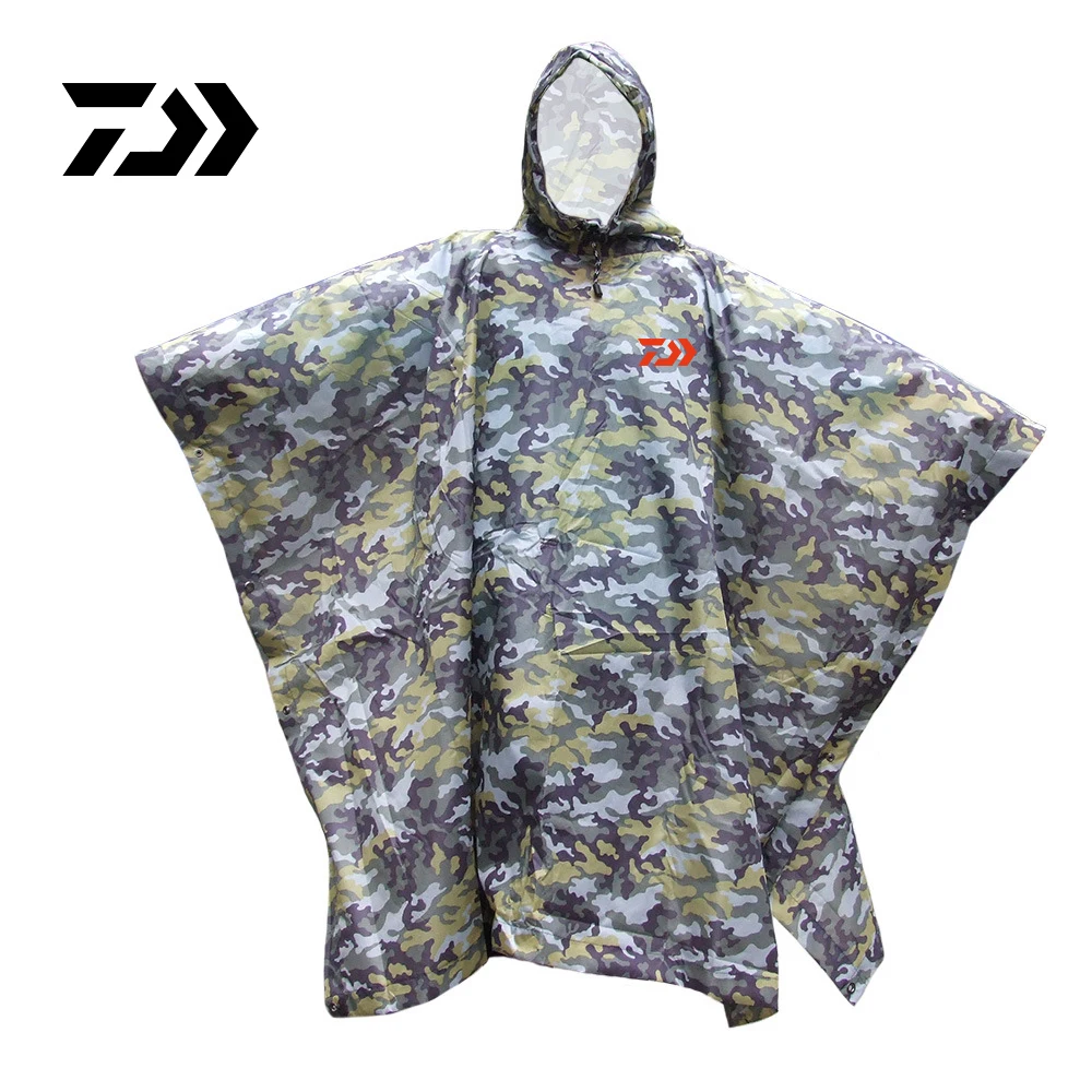 Daiwa Открытый военный дорожный Камуфляжный плащ пончо рюкзак с защитой от дождя Водонепроницаемый Тент клеенка навес Охота Рыбалка одежда