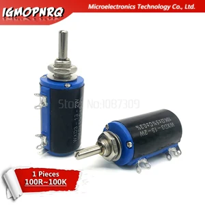 Потенциометр с гайкой, 1 шт., WXD3-13-2W, 100r, 200r, 220r, 470r, 680r, 1K, 2,2 K, 3,3 K, 4,7 K, 5,6 K, 6,8 K, 10K, 22K, 33K, 47K, 100K Ом, WXD3-13, 2 Вт