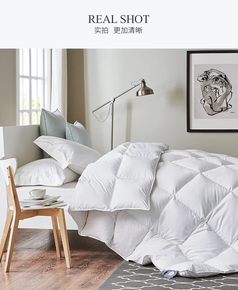 90% пуховое одеяло на белом утином пуху зимнее для королевы футоновое Осеннее