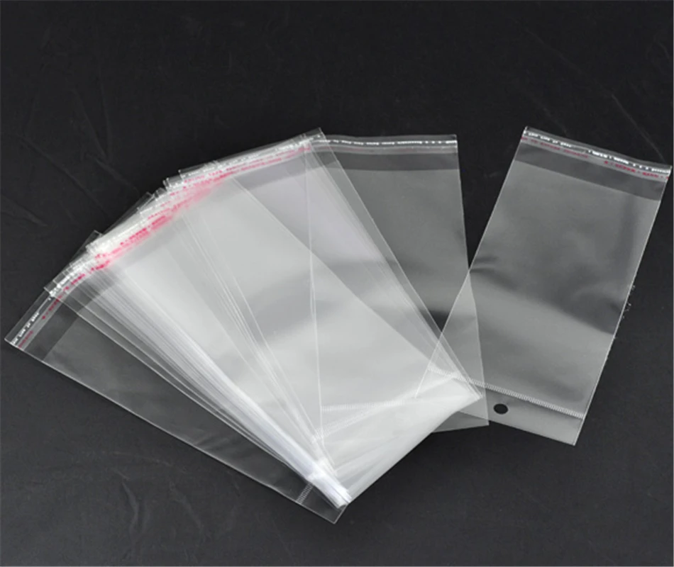 

DoreenBeads Clear Self Adhesive Seal Plastic Bags W/Hang Hole 20x9cm (Usable space 15x9cm), 200PCs (B14824), yiwu