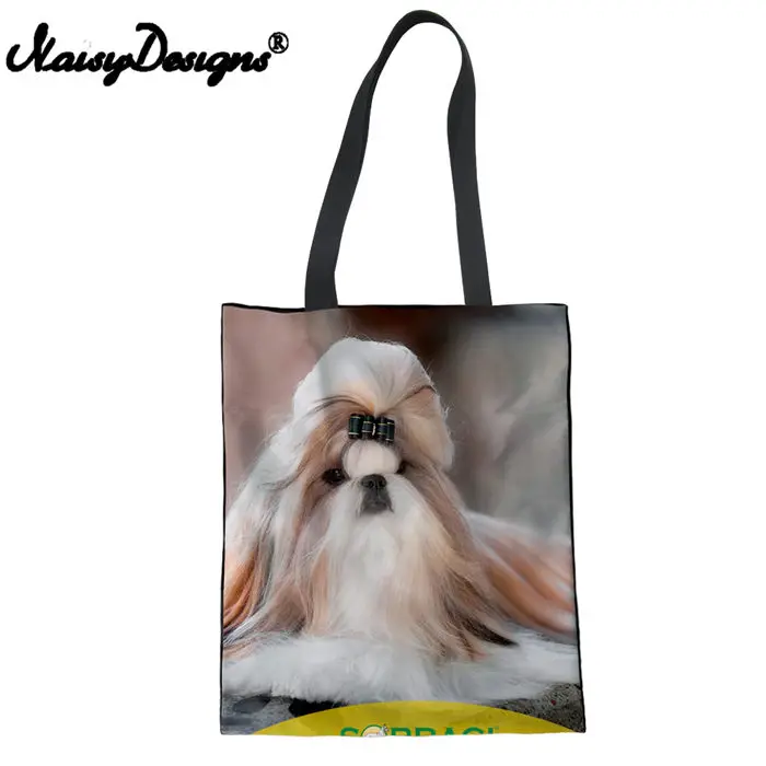 LMF3514Z22 Бесшумная дизайнерская женская сумка для покупок Shih Tzu Dog с принтом, женская сумка-тоут, сумочка для покупок, женская сумка через плечо, Kawaii, школьные сумки для детей - Цвет: LMF3514Z22