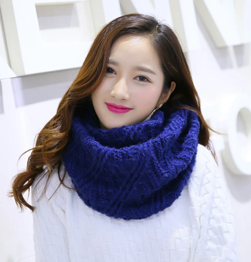 YOULINE трубчатый шарф для женщин зимние теплые однотонные вязаные Шарфы Воротник