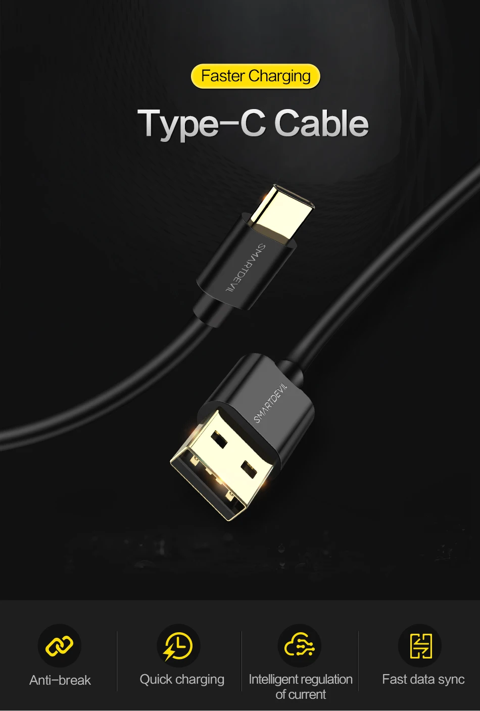 SmartDevil 3A Быстрая зарядка type C USB зарядное устройство шнур для samsung Galaxy S10 A9s A6s S8 S9 S7 Note 8 9 для Xiaomi mi 9 8 mi X3