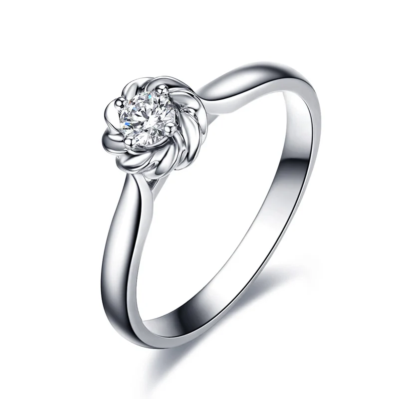 ANI 18K Белое/желтое/розовое золото (AU750) обручальное кольцо 0 08 CT сертифицированное SI
