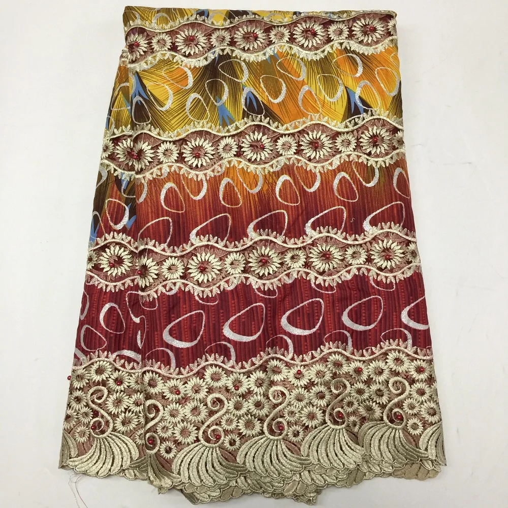 Tissu воск brode Африканский шнур кружева Водорастворимая Ткань для платья 5yds Высокое