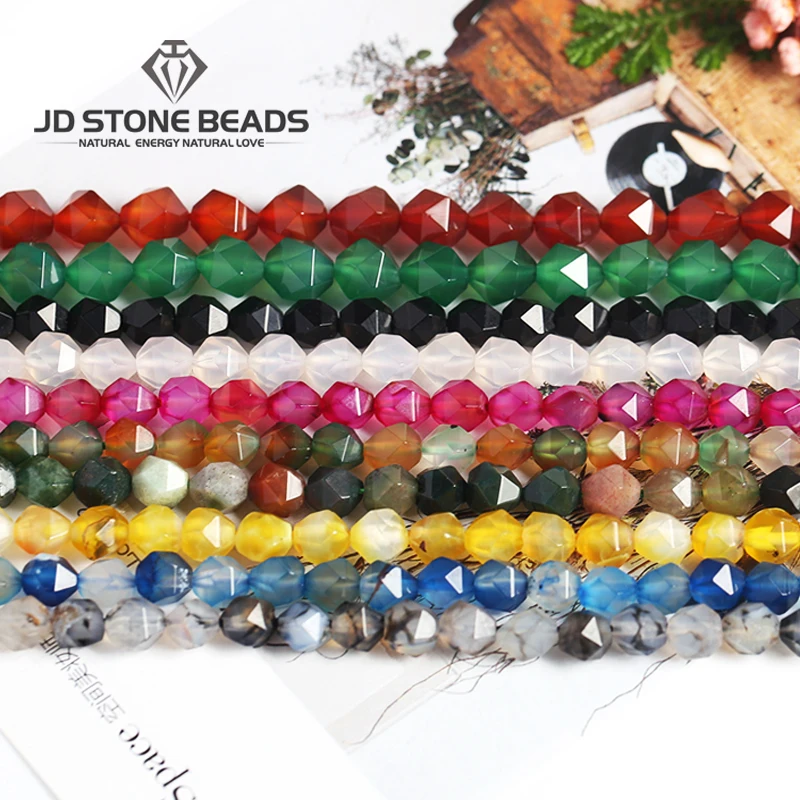JD камень Бусины Бесплатная доставка 6 мм ~ 12 натуральный оникс агат Алмазная резка