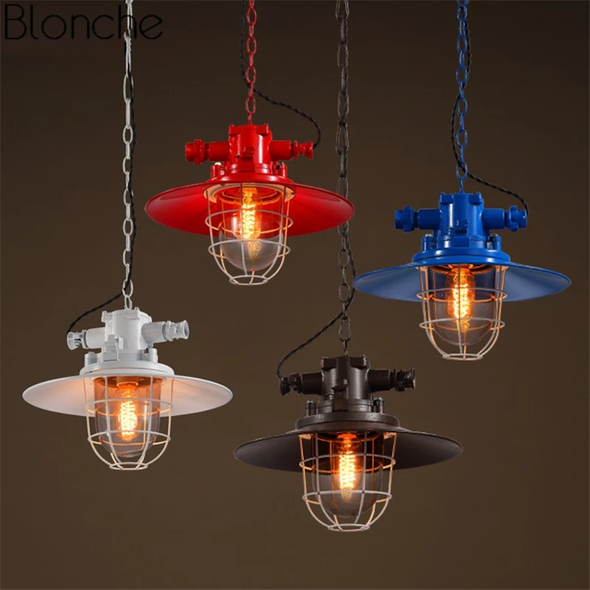Vintage Pendant Lights Colorful Metal Hanglamp Loft Industrial Decor Hanging Lamp for Restaurant Bar Kitchen Home Light Fixtures | Освещение