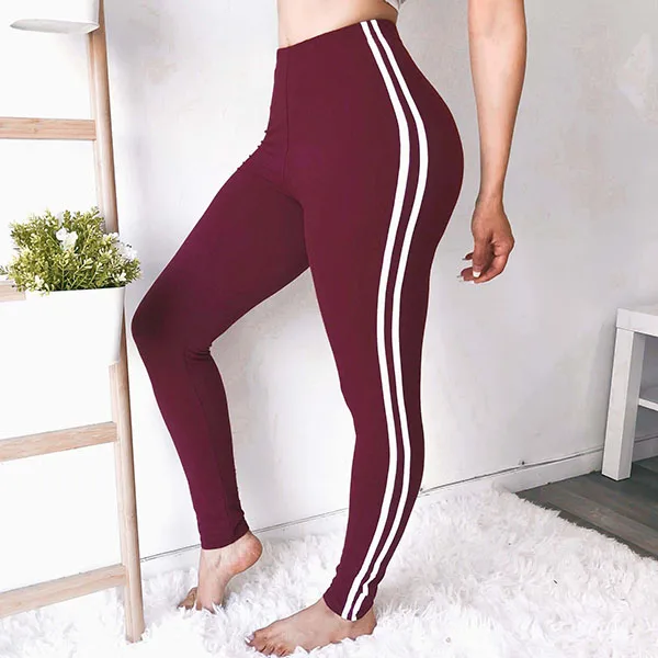 Wine Red JLZLSHONGLE, новинка, женские камуфляжные леггинсы, боковая лента, высокая талия, леггинсы для фитнеса, спортивные, эластичные, быстросохнущие, тонкие, джеггинсы - Цвет: Wine Red