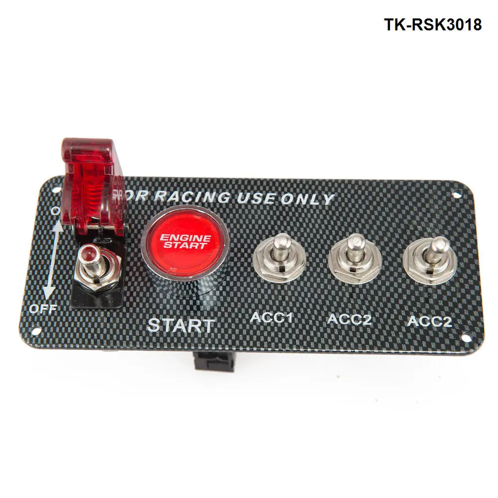 12 В переключатель 4 в 1 для запуска двигателя с карбоновой панелью|racing switch|switch