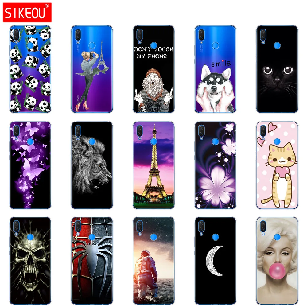 Чехлы для Huawei nova 3i чехол из ТПУ силиконовый телефона 6 3 дюйма Fundas P Smart Plus 2018 тонкая
