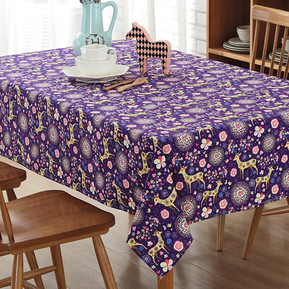 New linen tablecloth color elk party living room meal cloth Christmas home textile finished product | Дом и сад