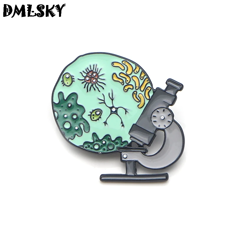 Dmlsky 20 шт./лот Медицинский Брошь коллекция микроскоп забавные металлическая Глянцевая значки на рюкзак нашивка шпильки подарки врача M3263