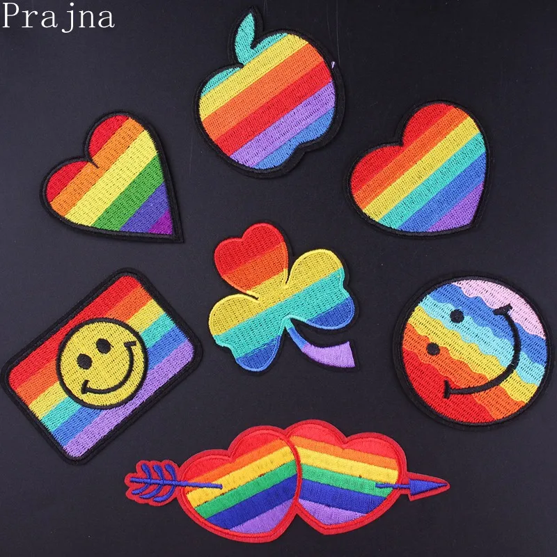 Prajna флаг Прайд гей патч, вышитые патчи для одежды железные нашивки на одежду радуга патч значок стикер DIY полосы
