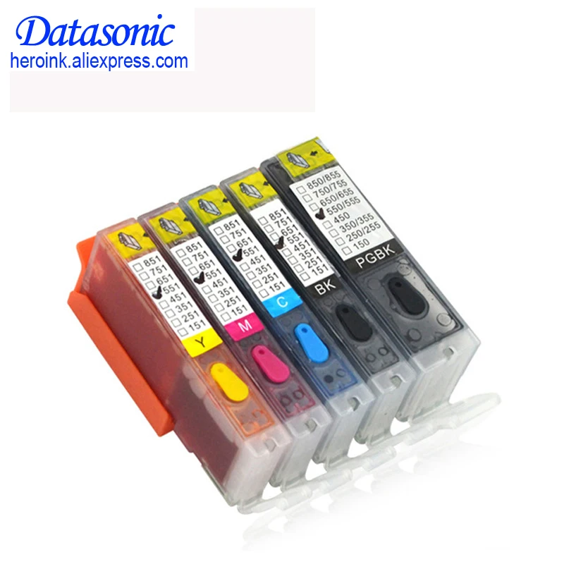 5 шт. картриджи для принтера CANON MG5450 MG5550 MG6450 ip7250 MX925 MX725 pgi 550 cli 551|Чернильные
