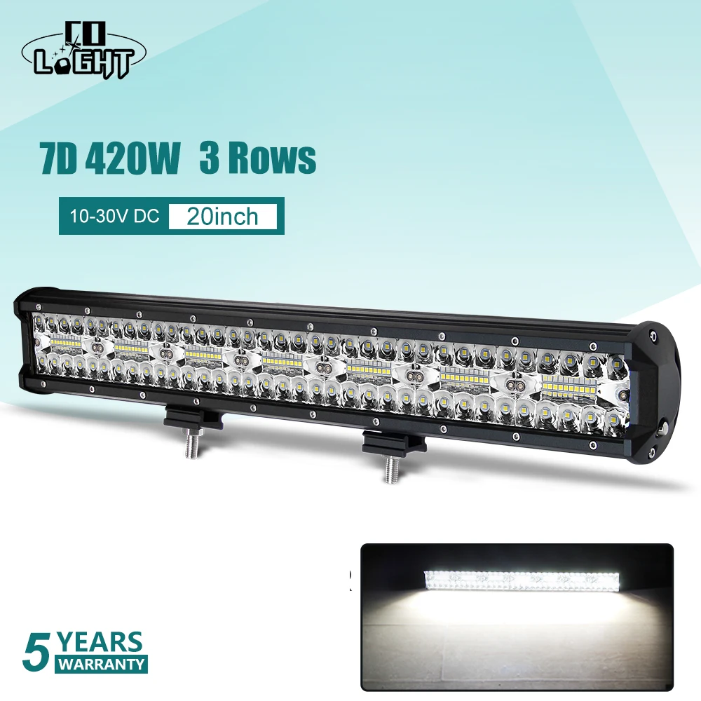 Со светом 20 дюймов светодиодный свет работы бар 420 Вт 3 ряда 4x4 внедорожный 12V 24V для