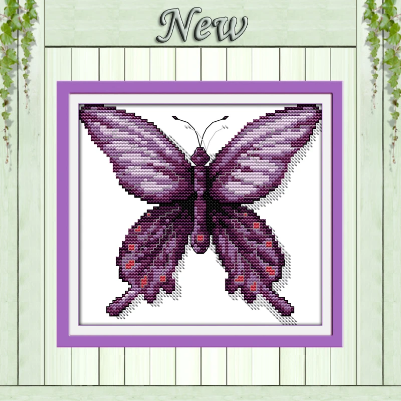 Фиолетовой бабочки поделки животных домашний декор Счетный напечатаны на холсте