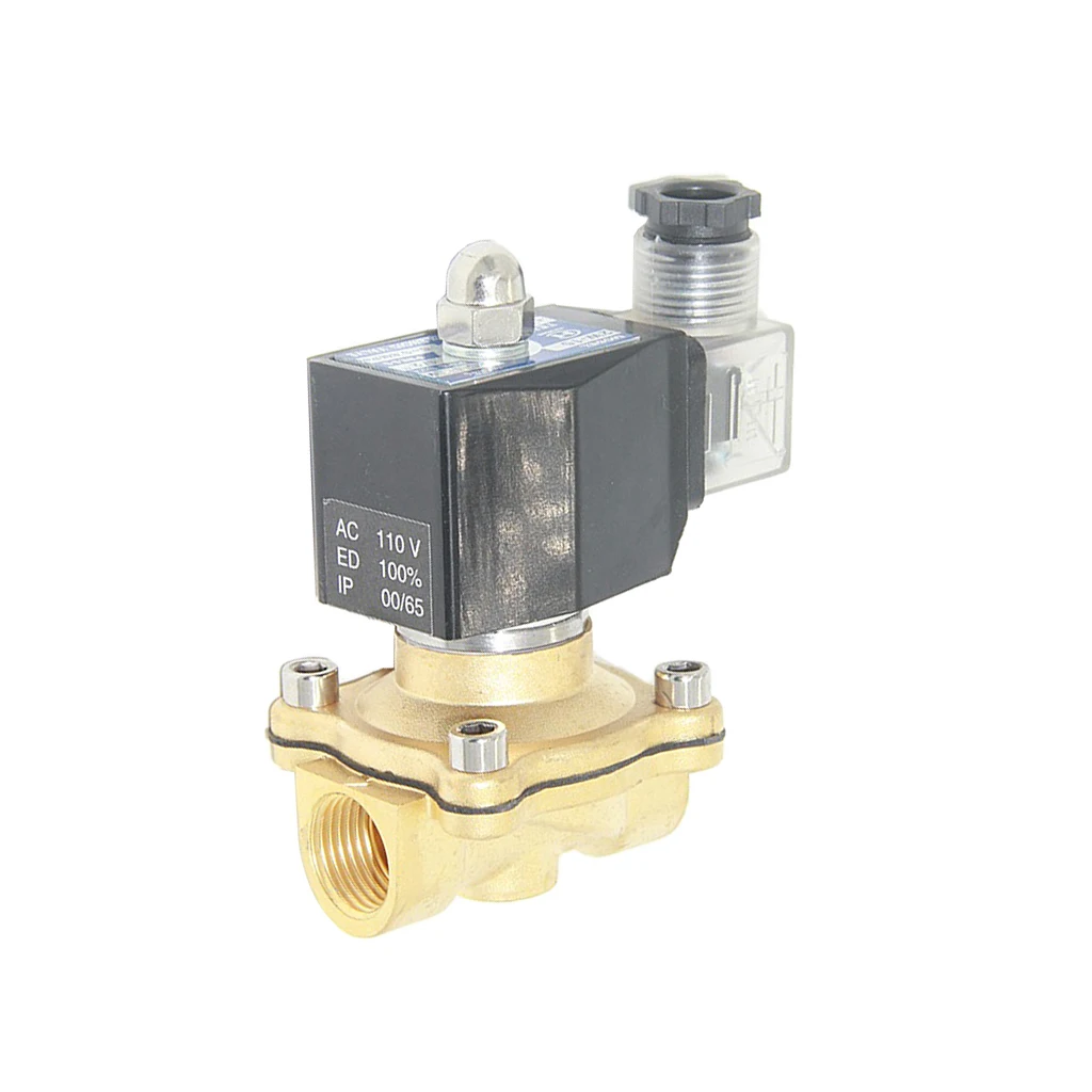 AC110V 1/2 &quotлатунный Электрический электромагнитный клапан Вода Воздух Топливо Газ