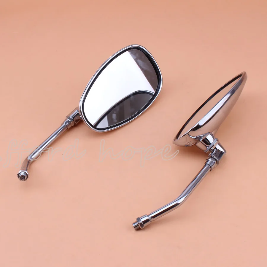 Мотоциклетные хромированные овальные боковые зеркала заднего вида для CRUISER CHOPPER 10 мм HONDA KAWASAKI DUCATI HARLEY SUZUKI на заказ