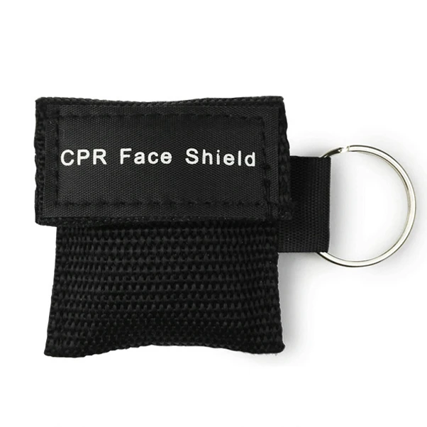 Черный Реаниматор CPR, брелок для экстренной помощи, защита для лица, первая помощь, тренировка, дыхательная спасательная маска для средств по уходу за здоровьем, 8 цветов - Цвет: Черный