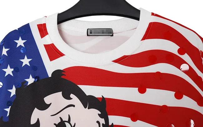 2017 лето мультфильм печати сторона лямки дизайн свободный Футболка Q3214-3 | Женская