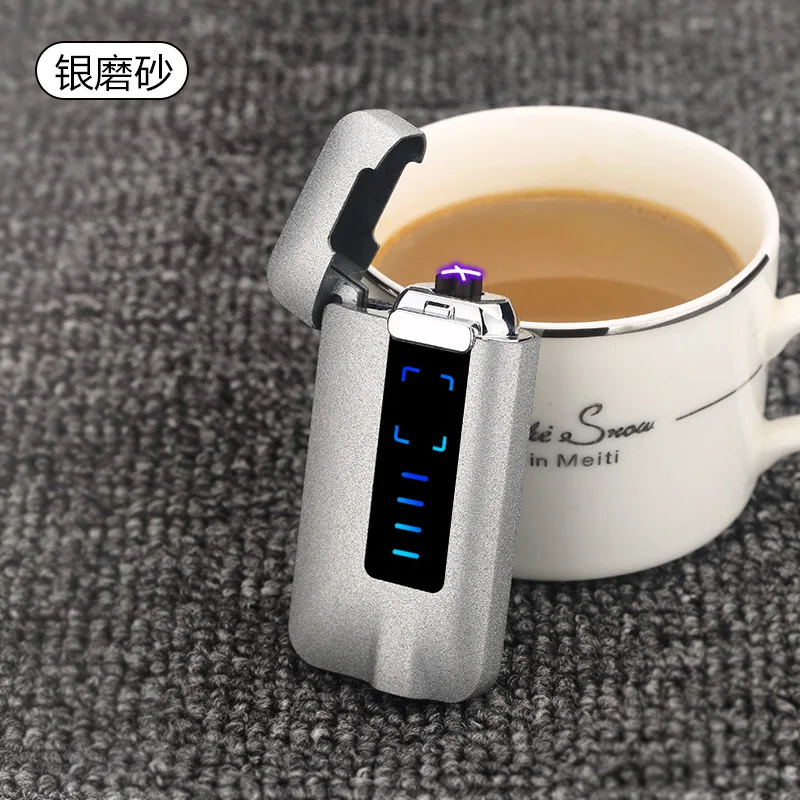 7 Сенсорный индукционный визуальный дисплей заряда USB двойной дуги плазменный импульсный usb Зажигалка металлические ветронепроницаемые гаджеты для мужчин зажигалки - Цвет: 7