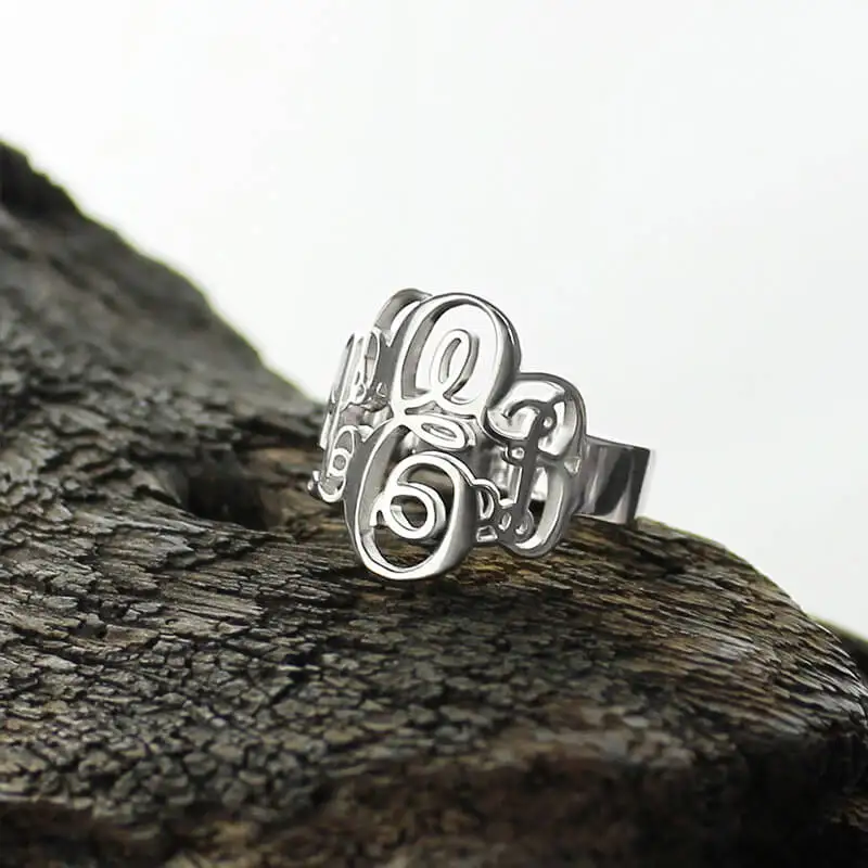AILIN индивидуальное кольцо с монограммой виноградной лозы из стерлингового