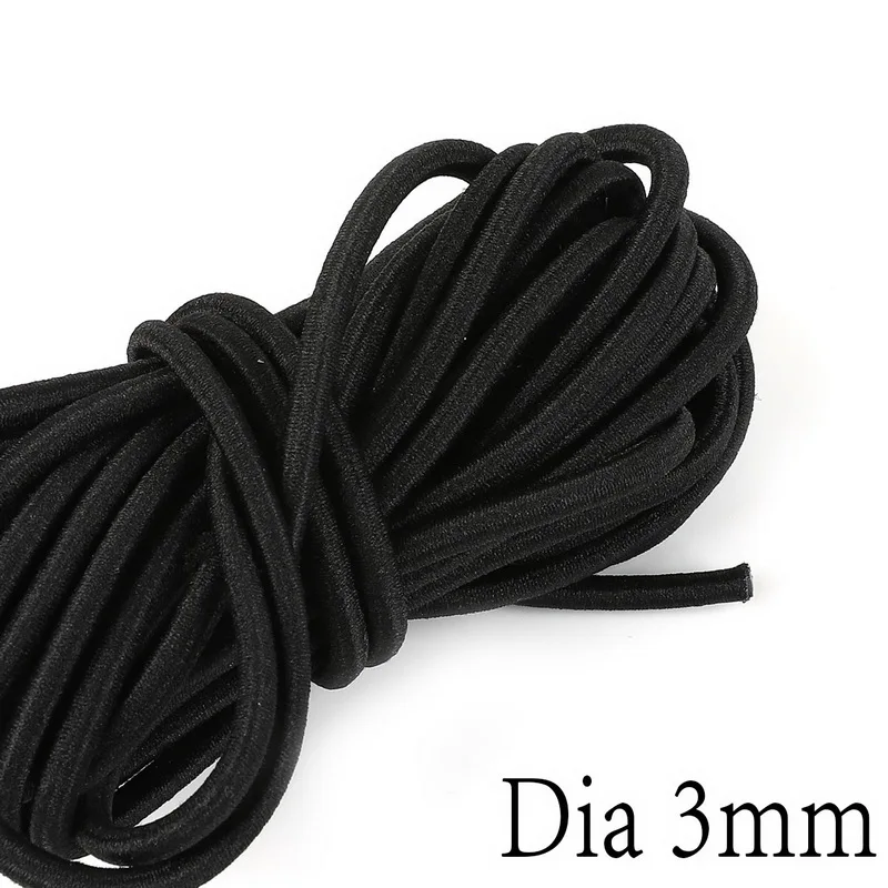 Thickness 3mm 2 м черный сильный эластичный Канатный шнур банджи амортизирующий шнур растягивающийся шнур для DIY Открытый Проект палатки Каяк Лодка сумка багаж - Цвет: Thickness 3mm