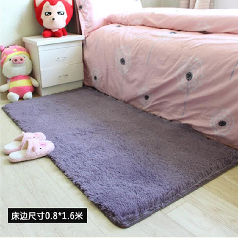 

50*80cm/19.68*31.49in Bedroom Carpet Solid Throw Bathroom Rug Floor Modern Non-slip Bath Mat Mechanical Wash
