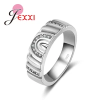 hollow fashion women ring 925 sterling silver party jewelry clear white cubic zirconia cz hot selling accessories