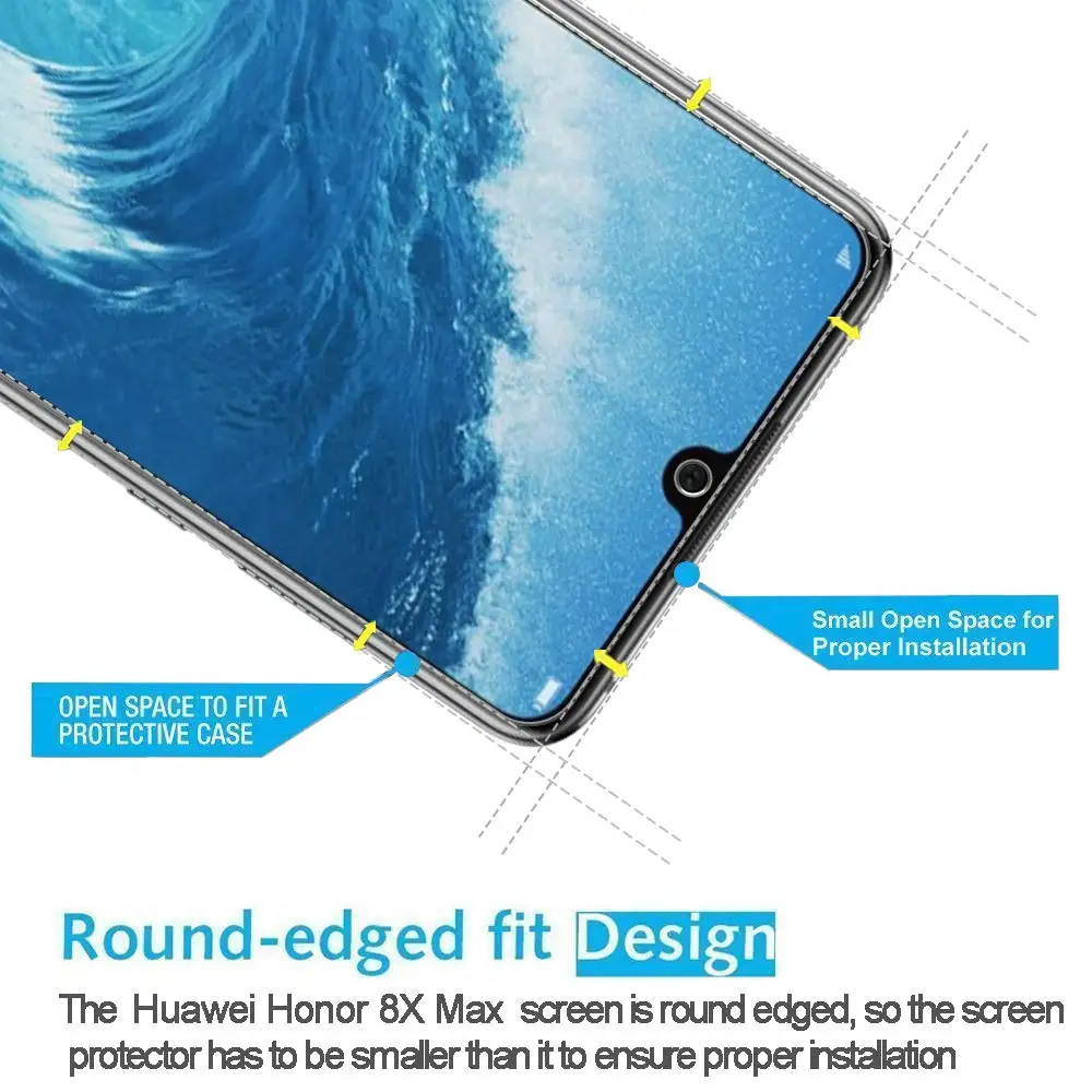 2 шт. Honor 8A 2.5D с уровнем твердости 9 H из закаленного высокопрочного стекла Стекло