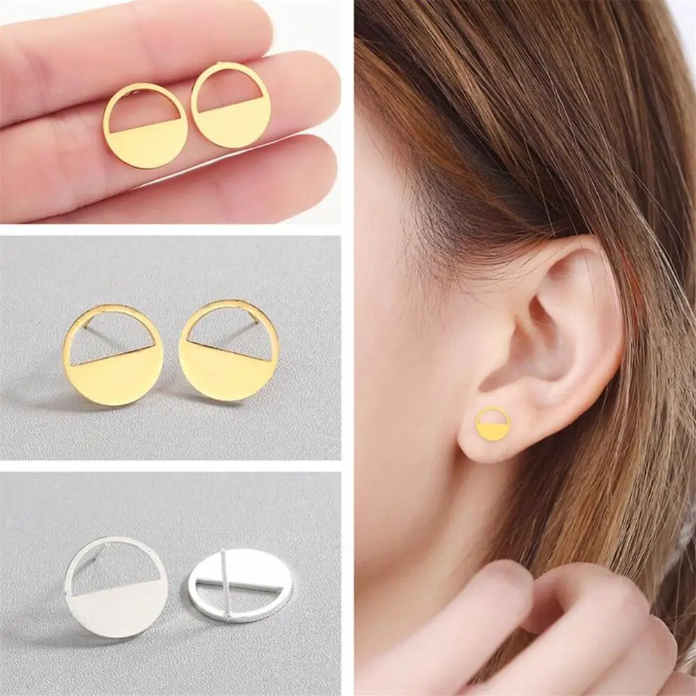 

QIAMNI Pumpkin Cat Star Goose Duck Stud Earring for Women Geometric Spiral Whirlpool Gear Birthday Gifts Pendientes Dropshipping