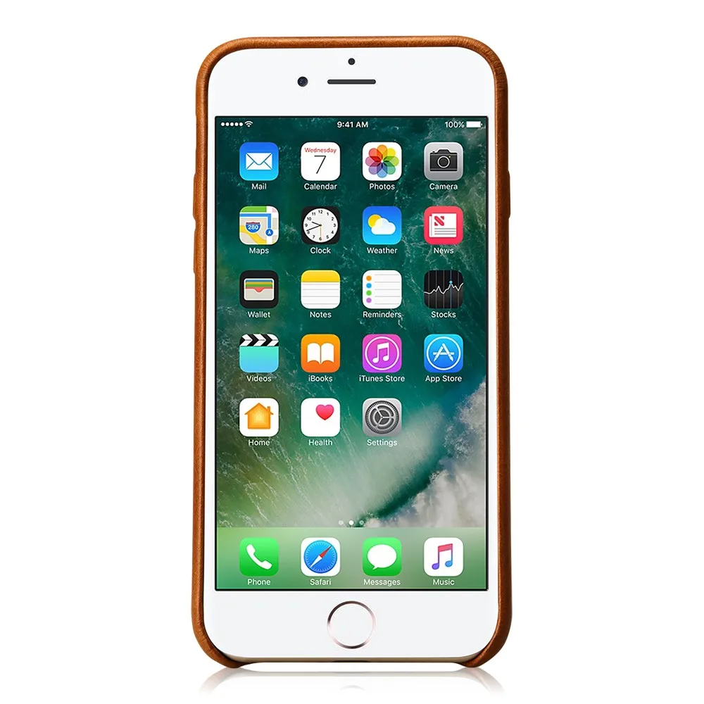 Jisoncase Натуральная кожа телефон чехлы для iPhone 7 случай Роскошные задняя крышка тонкий мобильный телефон чехлы для iPhone 7 плюс 5.5 дюймов Обложка Антидетонационные Настоящая кожа случай Подлинная кожа