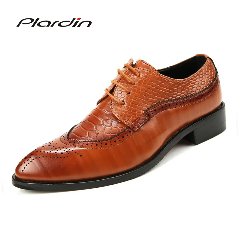 Plardin/Новинка Модные Мужские модельные туфли удобные дышащие мужские на шнуровке