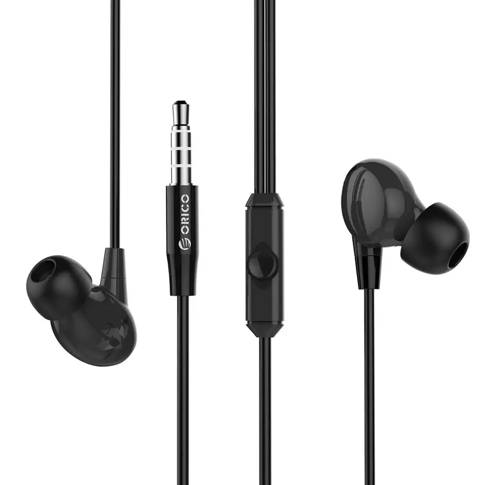 Black ORICO наушники-вкладыши Hifi наушники с микрофоном стерео звук красочные спортивные наушники для Xiaomi iPhone samsung huawei - Цвет: Black