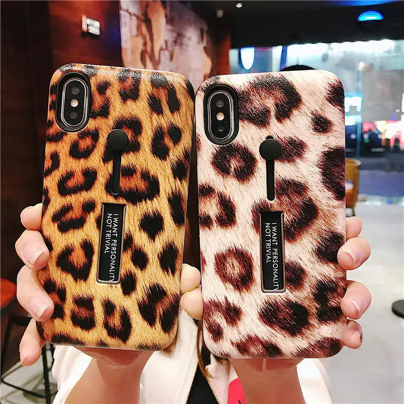 Сексуальный Модный чехол с леопардовым узором невидимый подставкой для Apple iPhone X