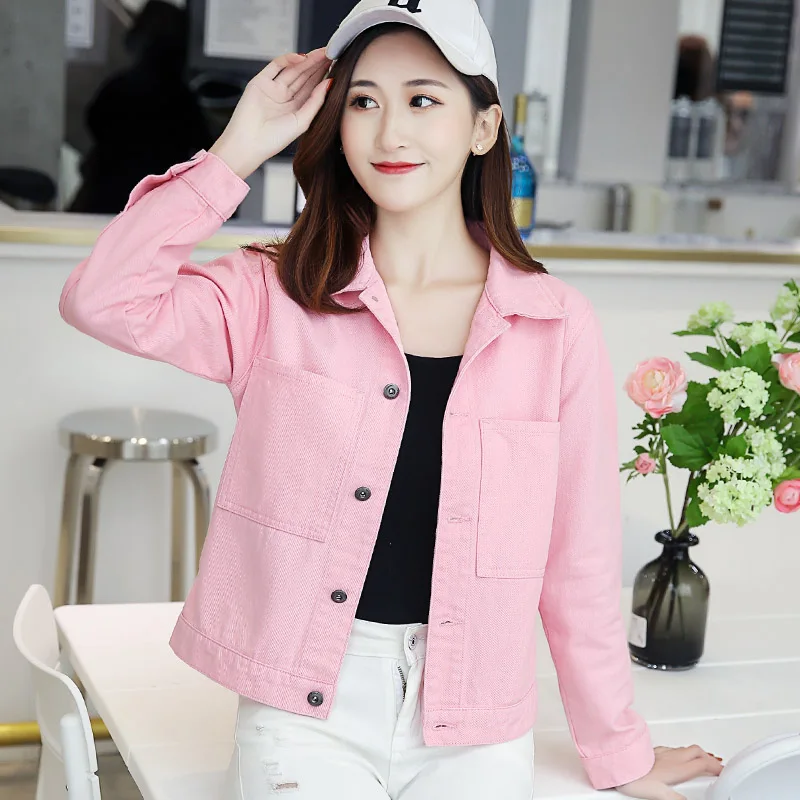 

2019 multi color girls denim jacket coat Women jacket ladies plus size S--2XL