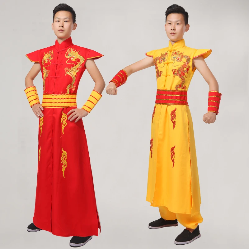 

Dance Costumes Man Chinese Folk Dance Dragon Costume Male Younger Drum Costumes Spring Festival Stage Performance Clohtes