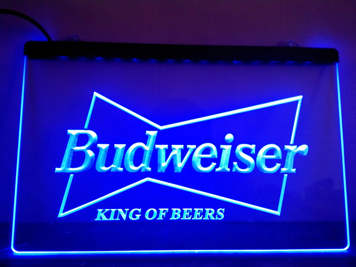 LE009 Budweiser Король пивной бар Паб Клуб светодиодный неоновый светильник знак|sign