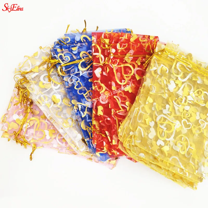 100 шт. прозрачные пакеты из органзы в форме сердца 7 Х9 см|pouch pouch|pouch organzapouch gift bag |