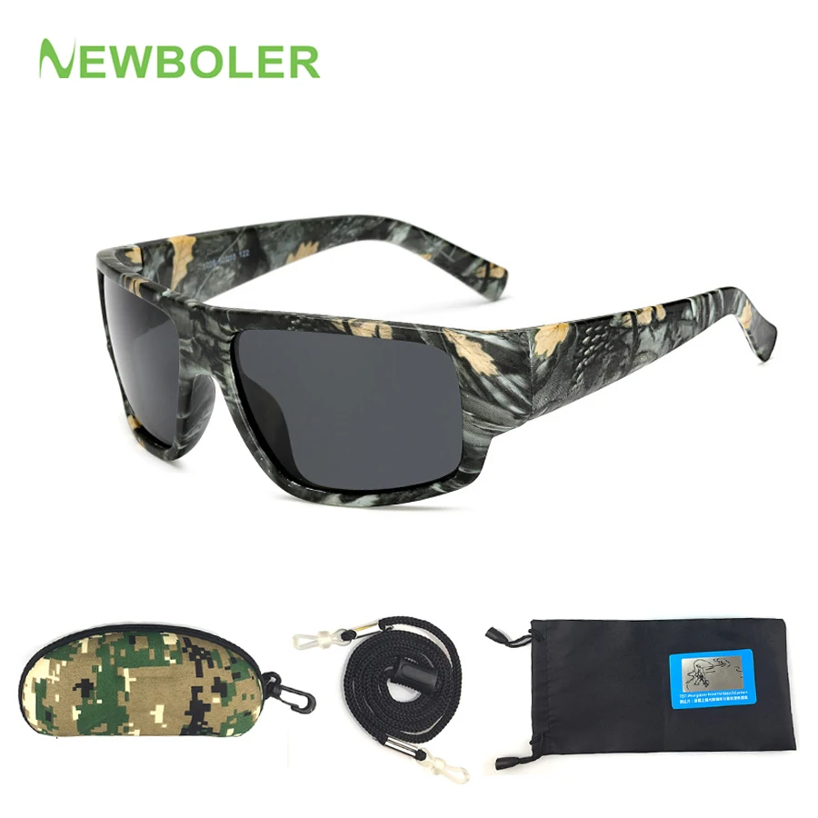 NEWBOLER, камуфляжные HD очки для рыбалки, ночного видения, для вождения, велоспорта, поляризационные, для спорта на открытом воздухе, солнцезащитные очки для мужчин, желтые